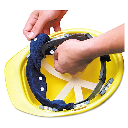 Occunomix Snap-On Hard Hat Sweatband, Blue, One Size Fits All, PK100 870B100-01